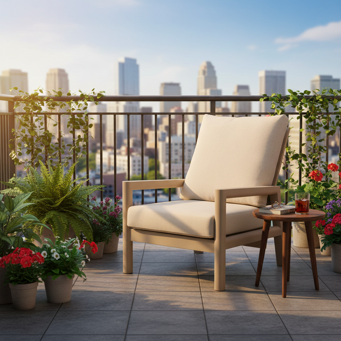 Tierra Outdoor Tierra Outdoor Sevilla Lounge Chair Champagne - Navajo White - TO-01017