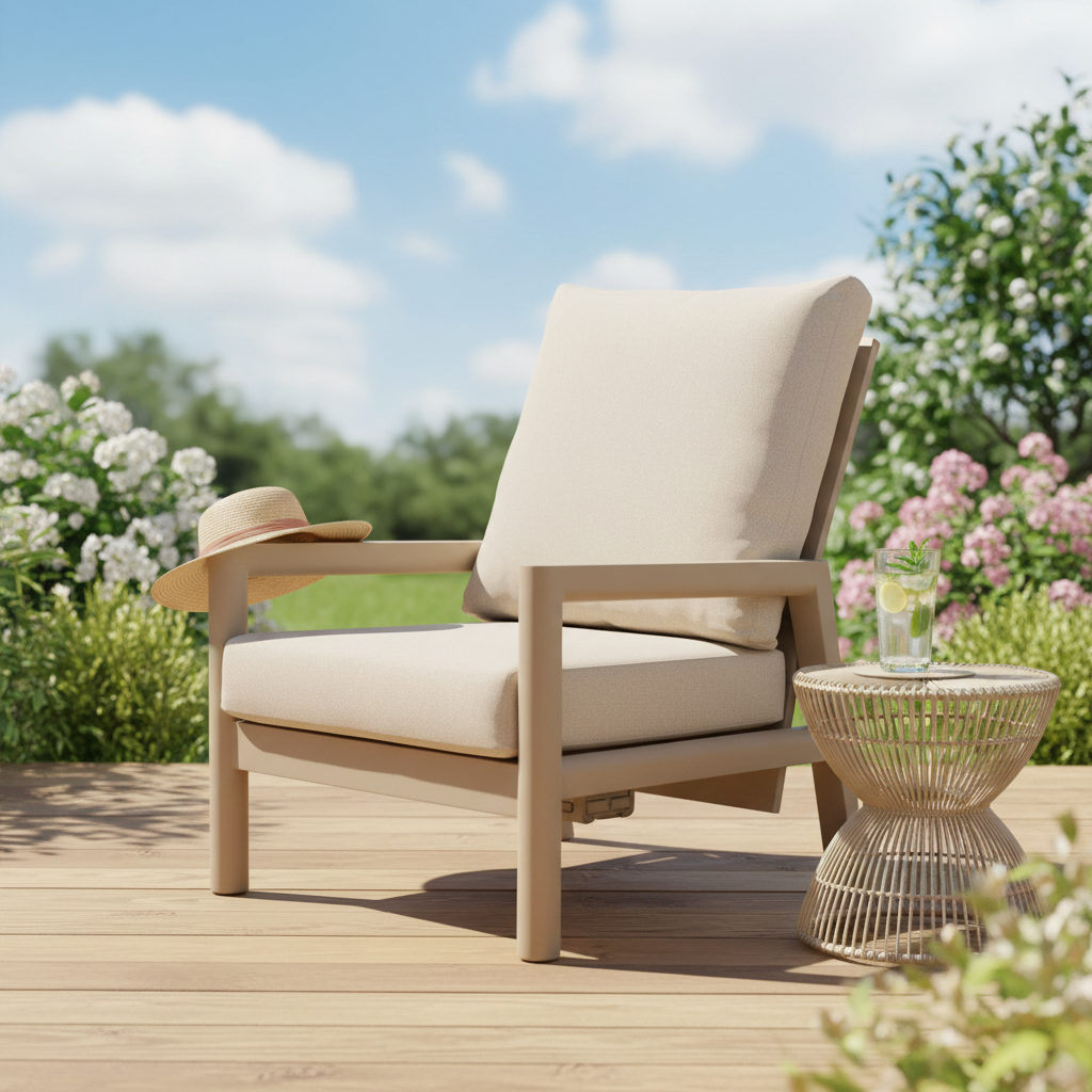 Tierra Outdoor Tierra Outdoor Sevilla Lounge Chair Champagne - Navajo White - TO-01017