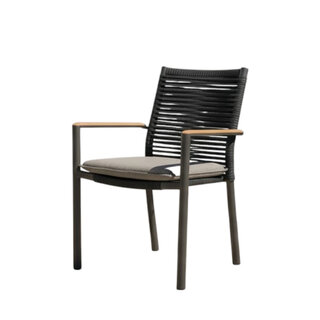 Callisto Callisto Amora diningchair alu - rope - incl. olefin cushion
