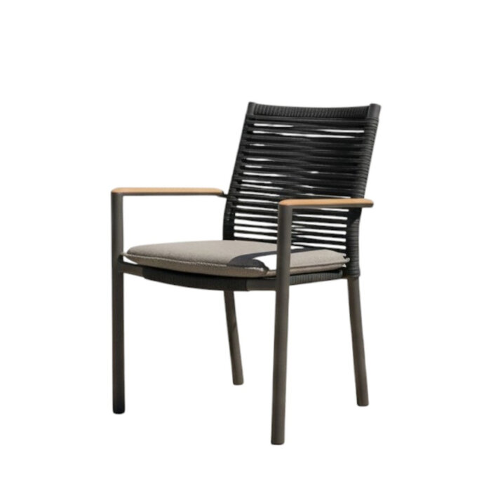 Callisto Callisto Amora diningchair alu - rope - incl. olefin cushion