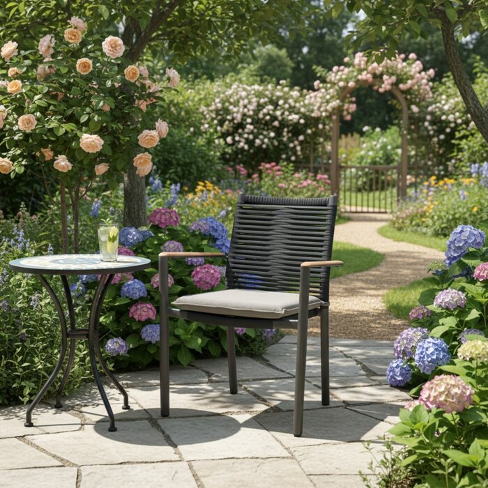 Callisto Callisto Amora diningchair alu - rope - incl. olefin cushion