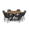 Tierra Outdoor  7-delig tuinset met 6 Liv armstoelen en tafel Omingo  150cm