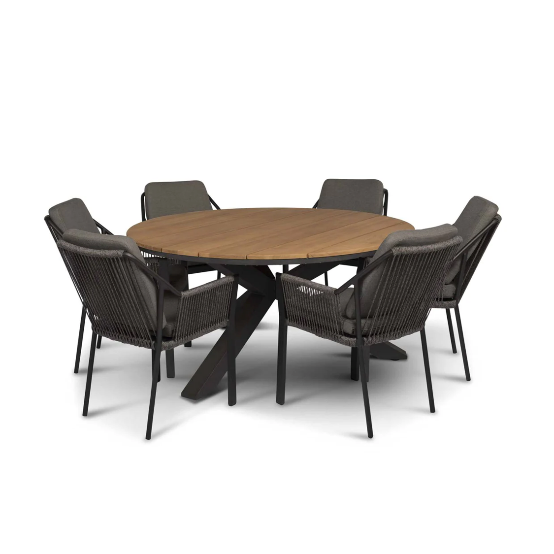 Hamilton Bay Outdoor Tierra Outdoor  7-piece dining set with 6 Liv arm chairs and a table Omingo 150cm