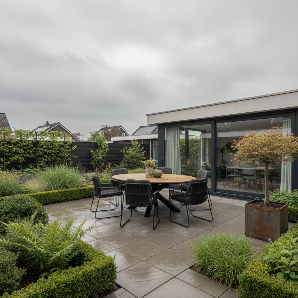 Tierra Outdoor Tierra Outdoor Omnigo Dining Table 150cm round Gray Frame -Teak - TO-6228