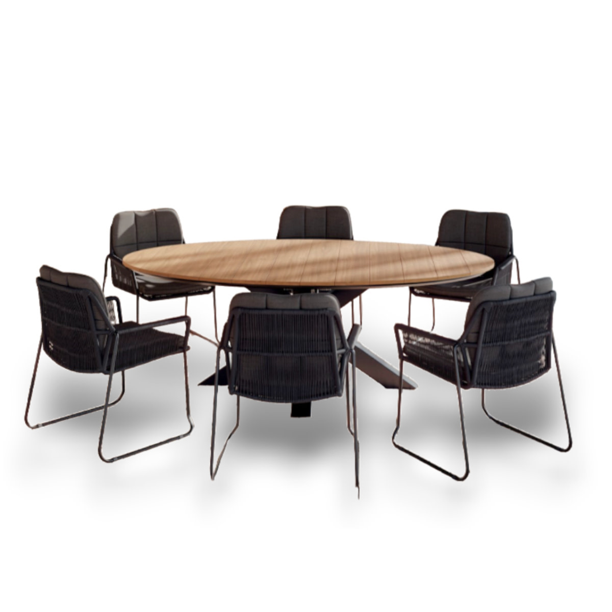 Tierra Outdoor ierra Outdoor 7-piece set RIVERA armchair with OMNIGO 150cm table GRAY-TEAK