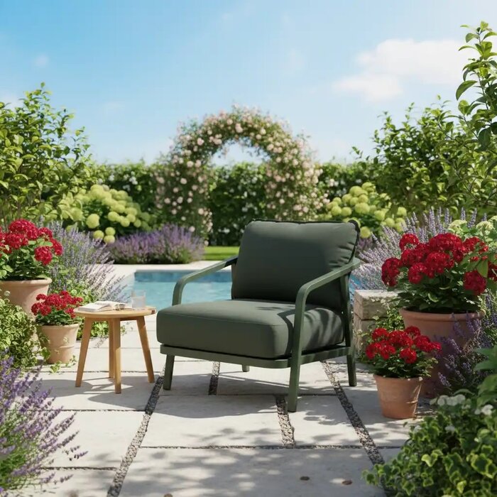 Tierra Outdoor Tierra Outdoor Pep Lounge Chair Dark Green - Dark Green cushions - TO-6473