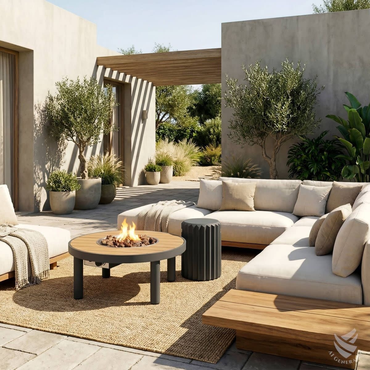 Happy Cocooning Copy of Happy Cocooning - gas bottle Enclusure Round - 40cm rond - 55cm hoog - Oyster Beige