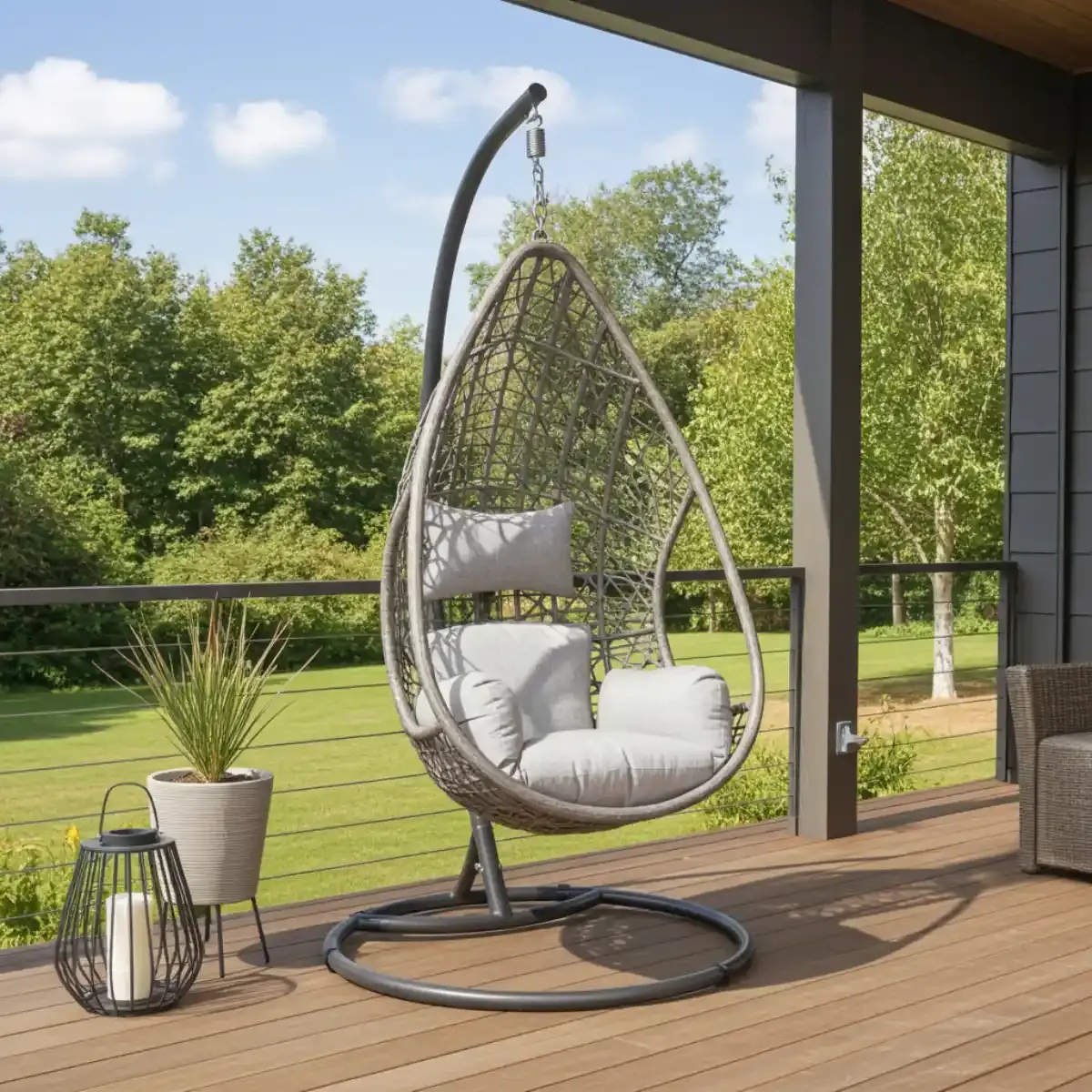 SenS Wicker hanging egg chair MONA relax SAND