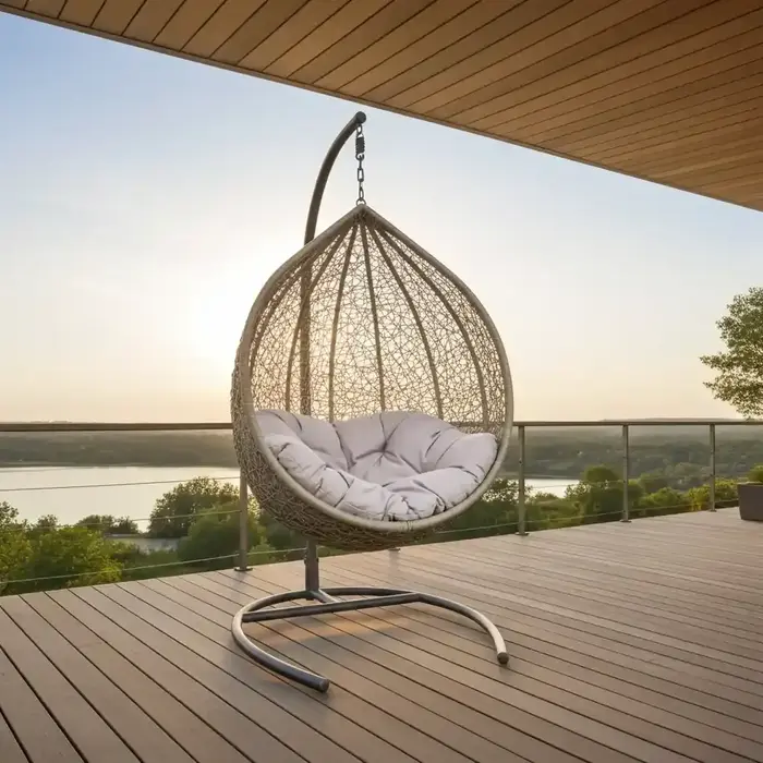Hamilton Bay Outdoor Hamilton Bay Hangstoel EGG rond TAUPE incl. frame