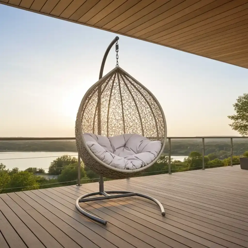 Hamilton Bay Outdoor Hamilton Bay Hangstoel EGG rond TAUPE incl. frame