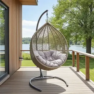 Hamilton Bay Outdoor Hamilton Bay Hangstoel EGG rond TAUPE incl. frame