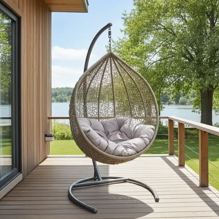 Hamilton Bay Outdoor Hamilton Bay Hangstoel EGG rond TAUPE incl. frame