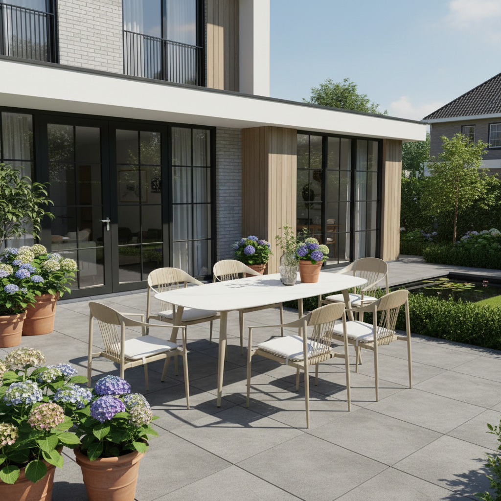 Higold Higold Rio 7pc dining set charcoal aluminum and table with ceramic top