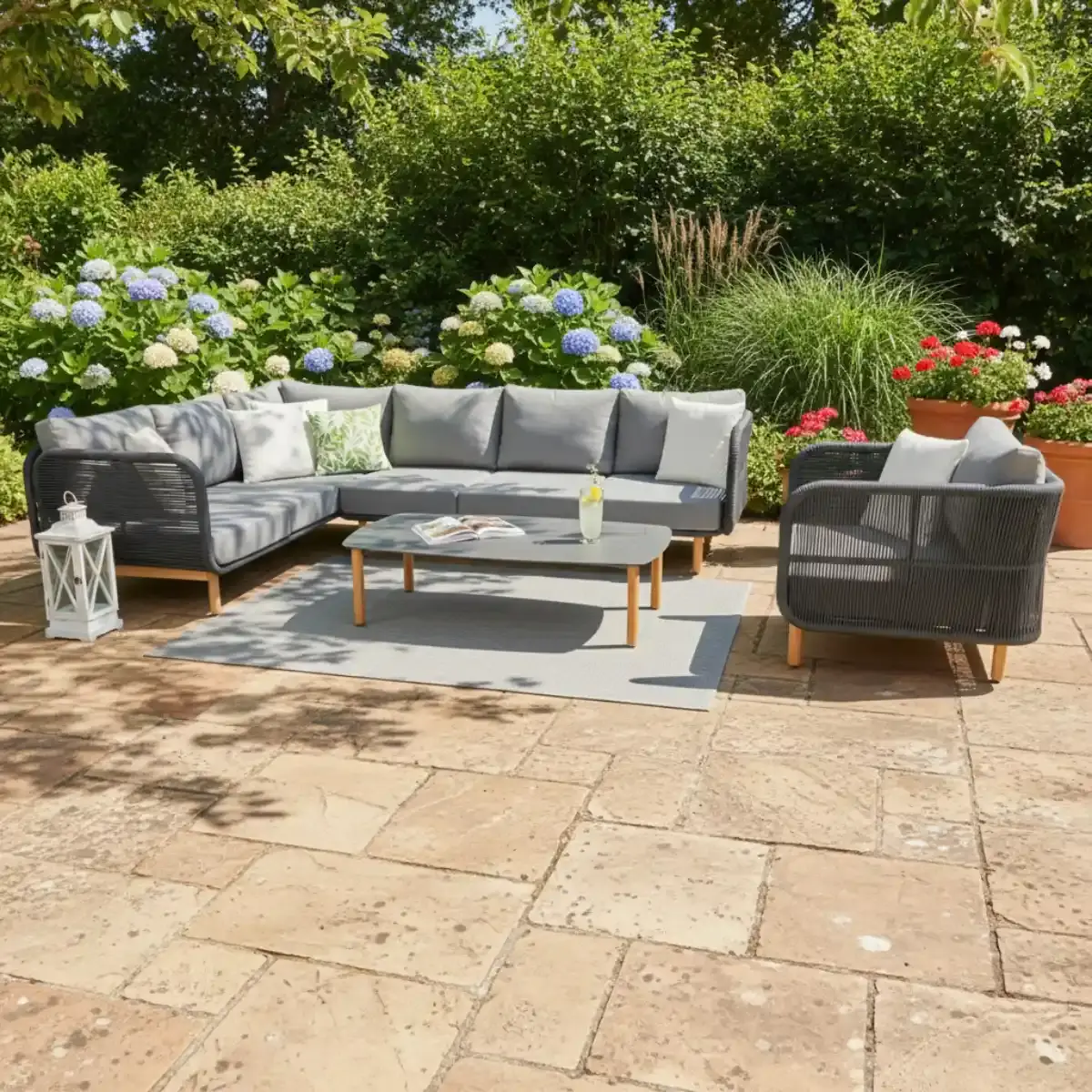 Hamilton Bay Outdoor Hamilton Bay HUG lounge set +Chair Charcoal Gray 310*220*90*h75cm