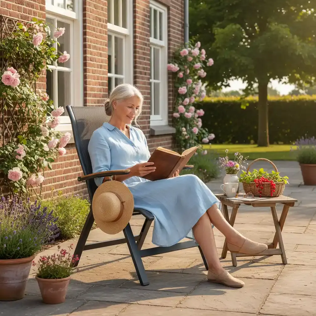 Kettler Kettler ALTURA CURVE recliner TEAK ARMS alu-text. Gray