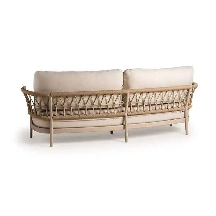 Tierra Outdoor Tierra Outdoor Fresca 4-piece 215cm SOFA SET Champagne frame - Navajo White cushions - OPHIRA HPL top