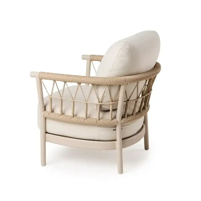 Tierra Outdoor Tierra Outdoor Fresca 4-delige 215cm SOFA SET Champagne frame - Navajo White kussens - OPHIRA HPL blad