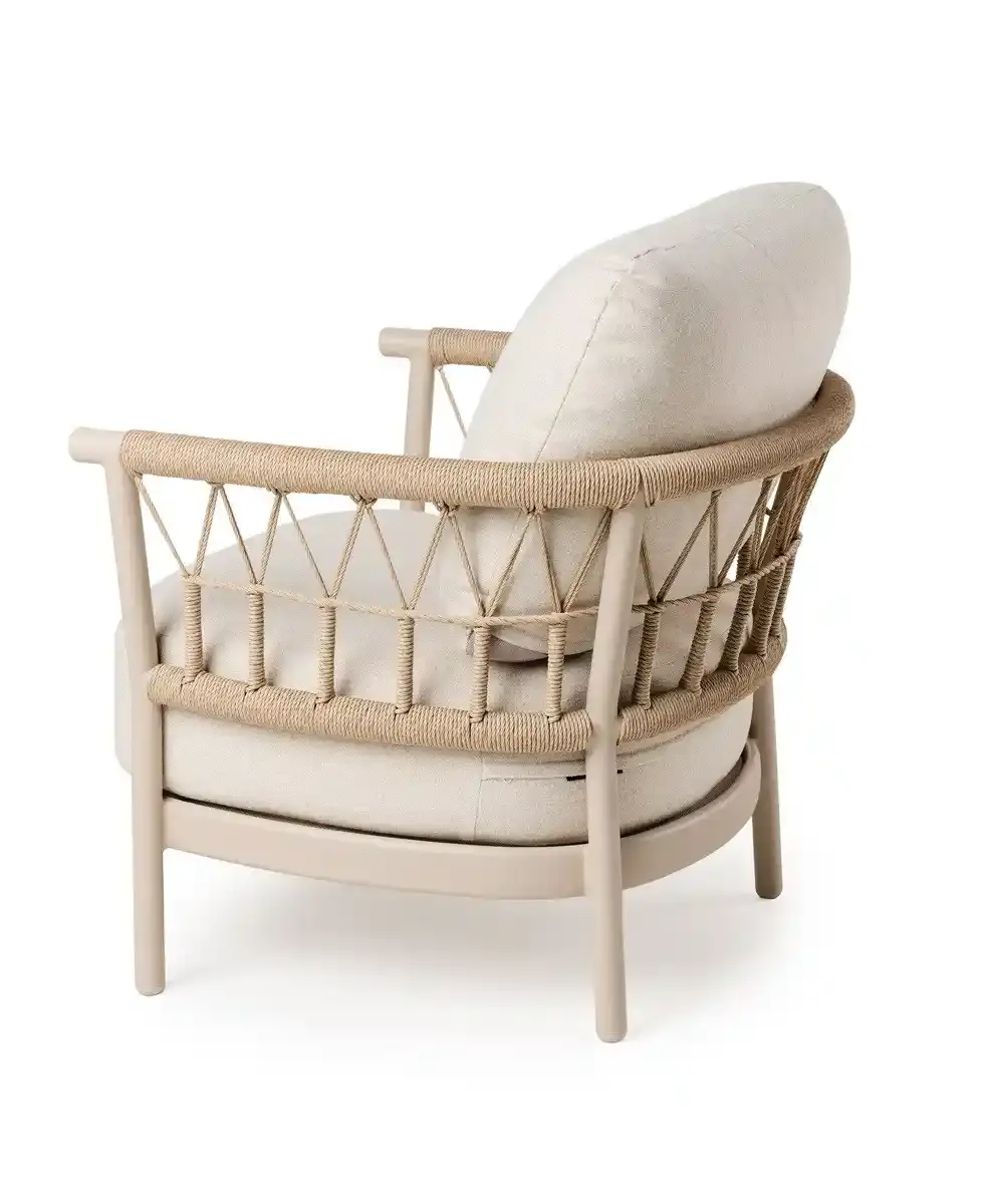 Tierra Outdoor Tierra Outdoor Fresca 4-piece 215cm SOFA SET Champagne frame - Navajo White cushions - OPHIRA HPL top