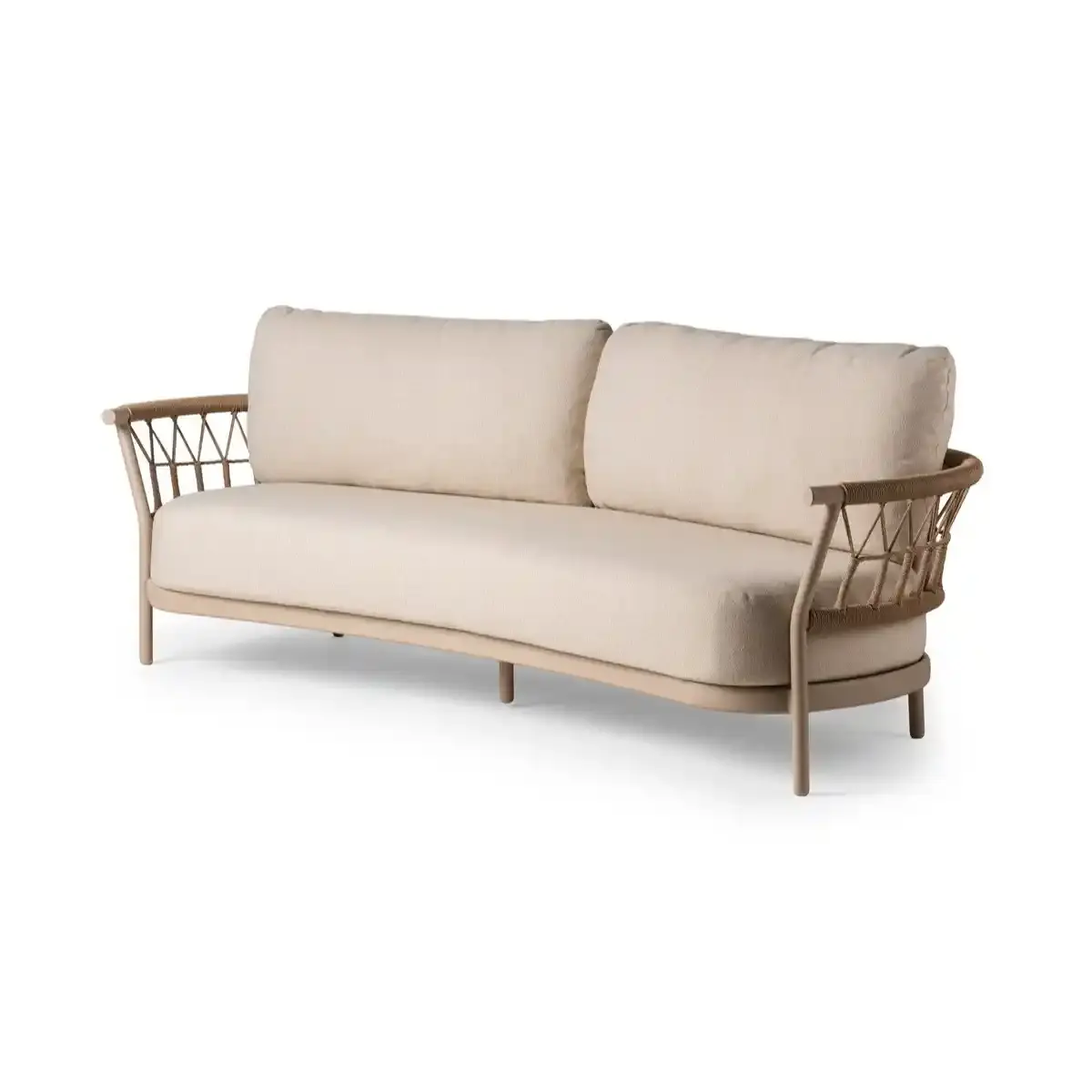 Tierra Outdoor Tierra Outdoor Fresca 4-delige 215cm SOFA SET Champagne frame - Navajo White kussens - OPHIRA HPL blad