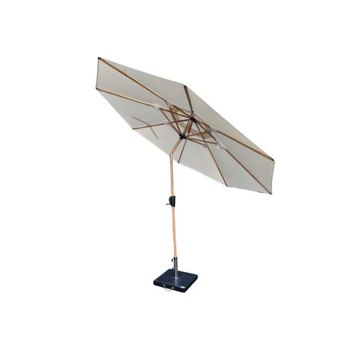 Hamilton Bay Outdoor Hamilton Bay Ibiza Parasol Ø300 cm Ecru – Wood-Look Pole Parasol