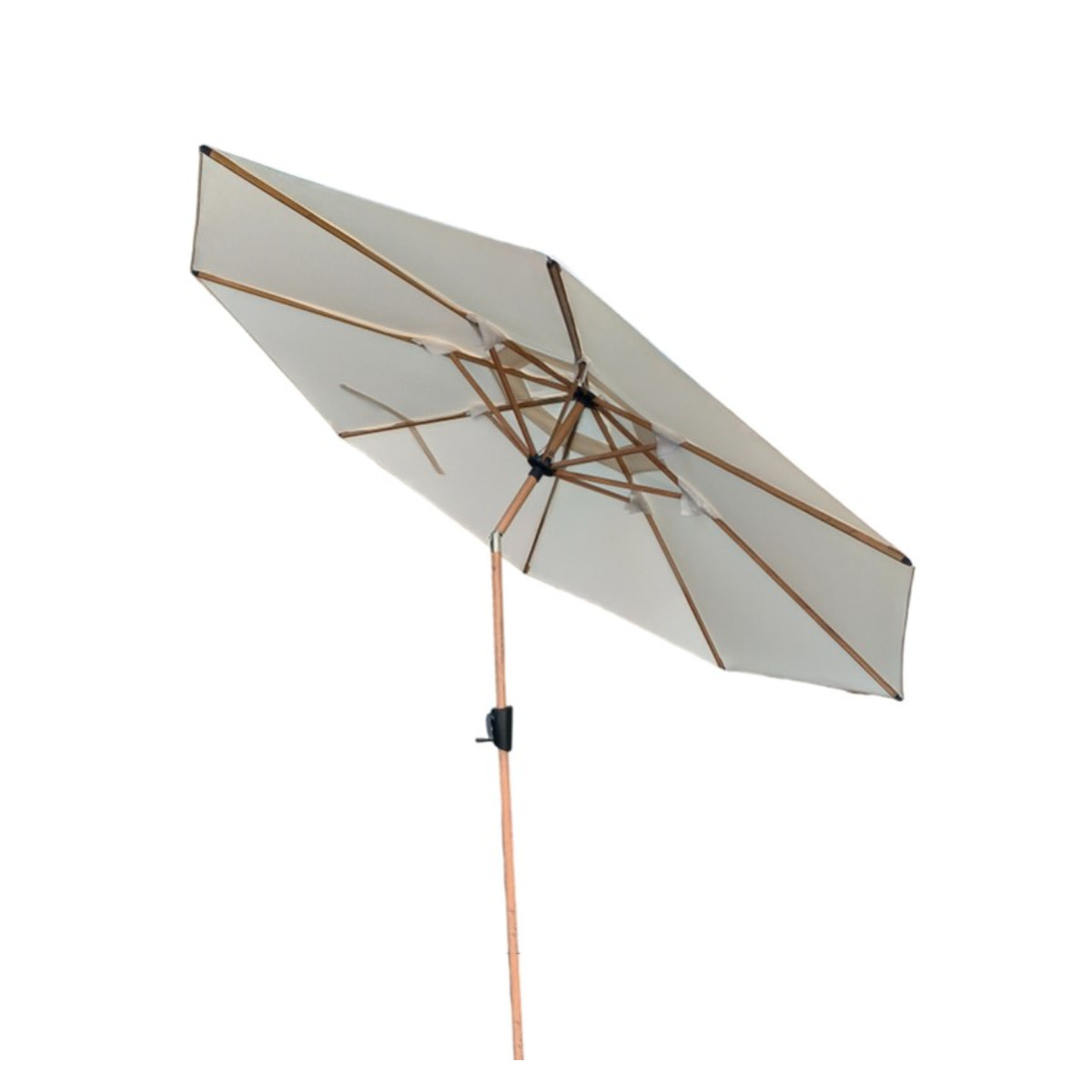 Hamilton Bay Outdoor Hamilton Bay Ibiza Parasol Ø300 cm Ecru – Wood-Look Pole Parasol