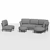 Tierra Outdoor 3-piece COMBI-DEAL Fresca Lounge Set Organic Complete Left - with Center unit and Ottoman - charcoal grey - Ash Grey cushions  CD-0005