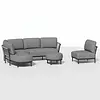 Tierra Outdoor 3-delige COMBI-DEAL Fresca Lounge Set Organic Complete Right - met Center unit en Ottoman - charcoal grey - Ash grey cushions  CD-0006