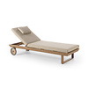 Callisto Outdoor Antonella sun lounger - wooklook frame - incl. cushion naturel