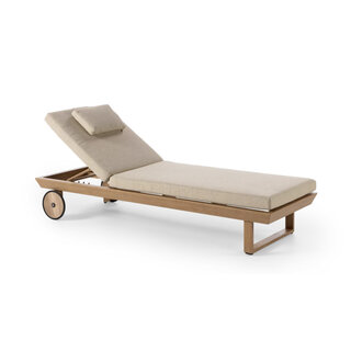Callisto Callisto Outdoor Antonella sun lounger - wooklook frame - incl. cushion naturel