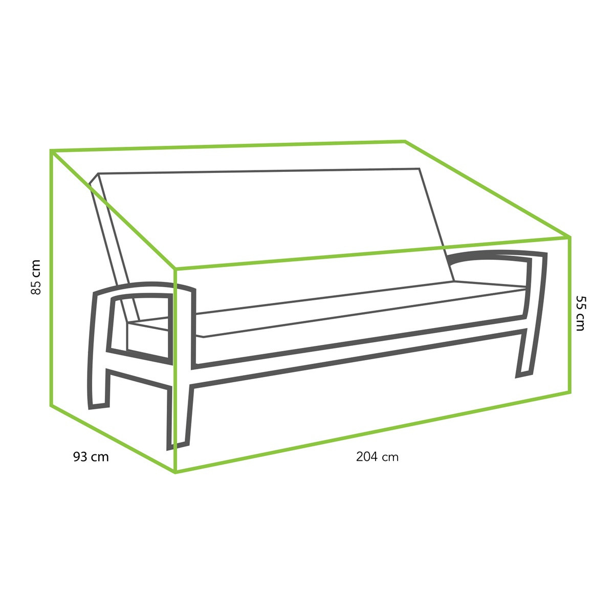Tierra Outdoor Tierra Outdoor Cover For Valencia / Queens Lounge 3-Seater - 204x93x95/55cm - TO-6864