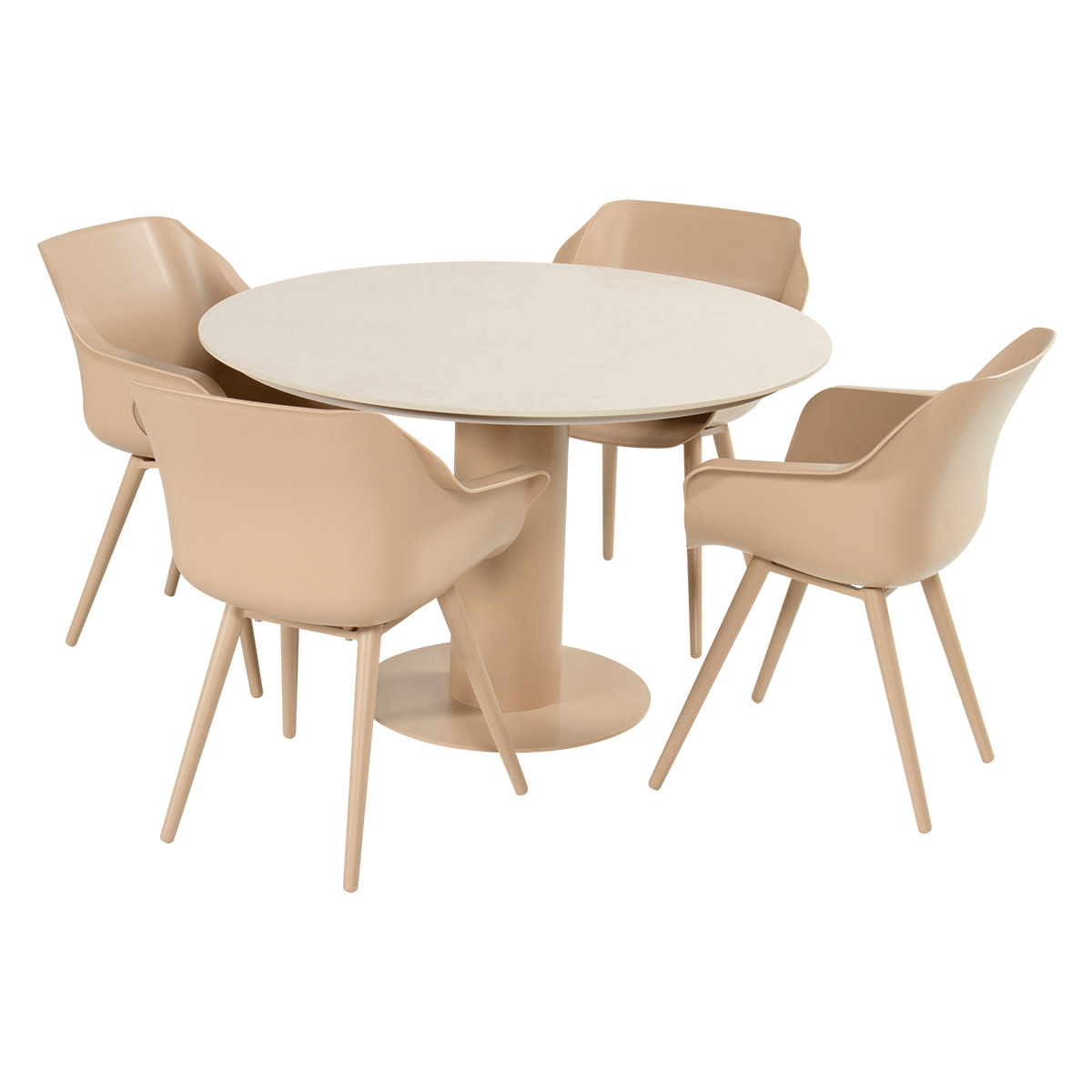 Hartman Copy of Hartman Girona ronde dining tuintafel 120cm zandkleur frame beige blad