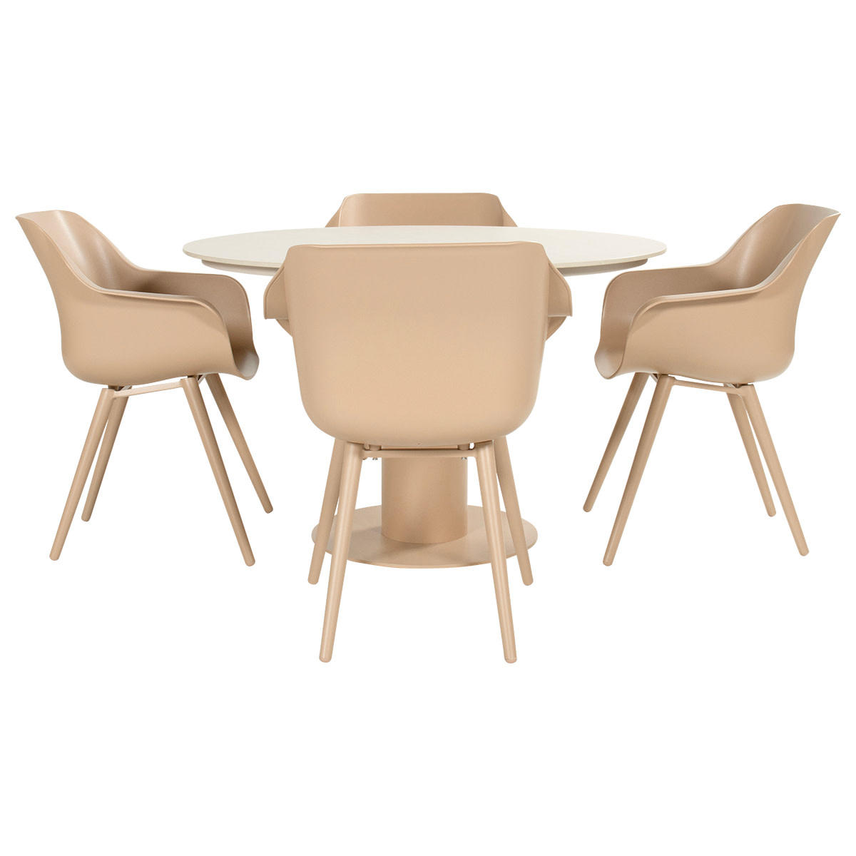 Hartman Copy of Hartman Girona ronde dining tuintafel 120cm zandkleur frame beige blad