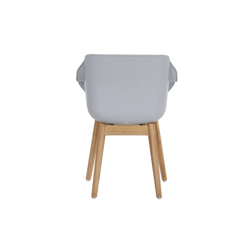Hartman HARTMAN SOPHIE TEAK ARMCHAIR met kuip in wit, grijs of zwart en teak pootstel Lichtgrijs