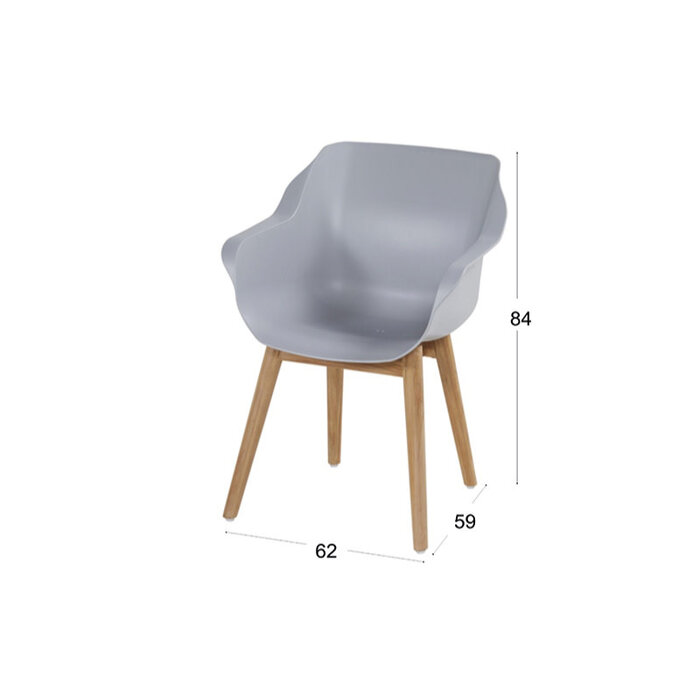 Hartman HARTMAN SOPHIE TEAK ARMCHAIR met kuip in Lichtgrijs
