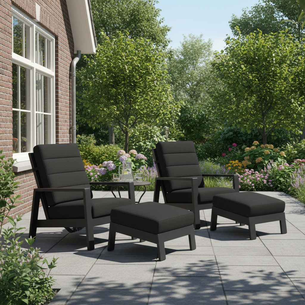 Hamilton Bay Outdoor Tierra Outdoor combideal 4-delig Relax set Queens black