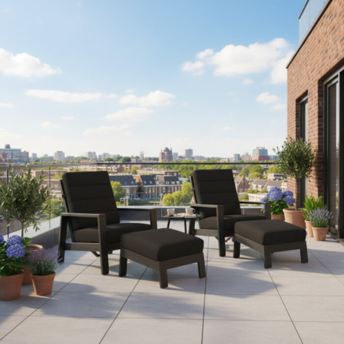 Hamilton Bay Outdoor Tierra Outdoor combideal 4-delig Relax set Queens black
