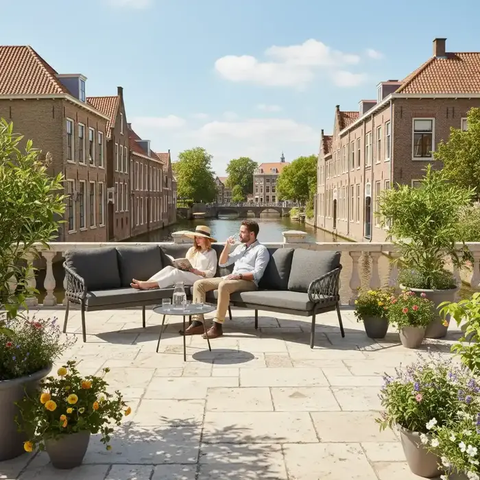Tierra Outdoor Tierra Outdoor Natal Lounge Dining Set Links Grey -Stone Grey kussens - TO-5577