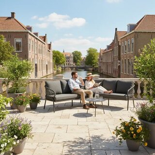 Tierra Outdoor Tierra Outdoor Natal Lounge Dining Set Rechts Grey -Stone Grey kussens - TO-5578