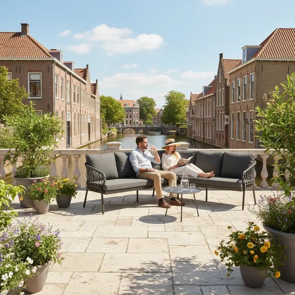 Tierra Outdoor Tierra Outdoor Natal Lounge Dining Set Right Grey -Stone Grey cushions - TO-5578