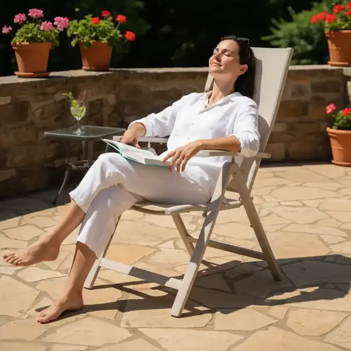 Tierra Outdoor Tierra Outdoor AVENTO recliner w. alu armrests - Champagne frame - champagne textileen