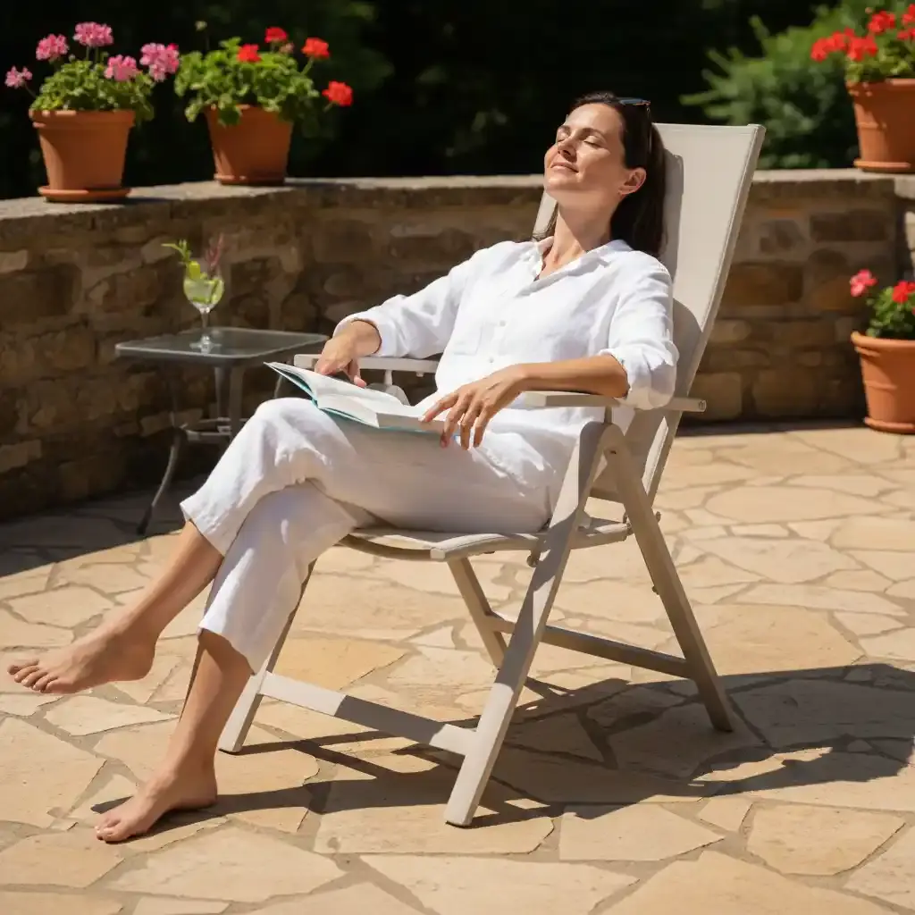 Tierra Outdoor Tierra Outdoor AVENTO recliner w. alu armrests - Champagne frame - champagne textileen