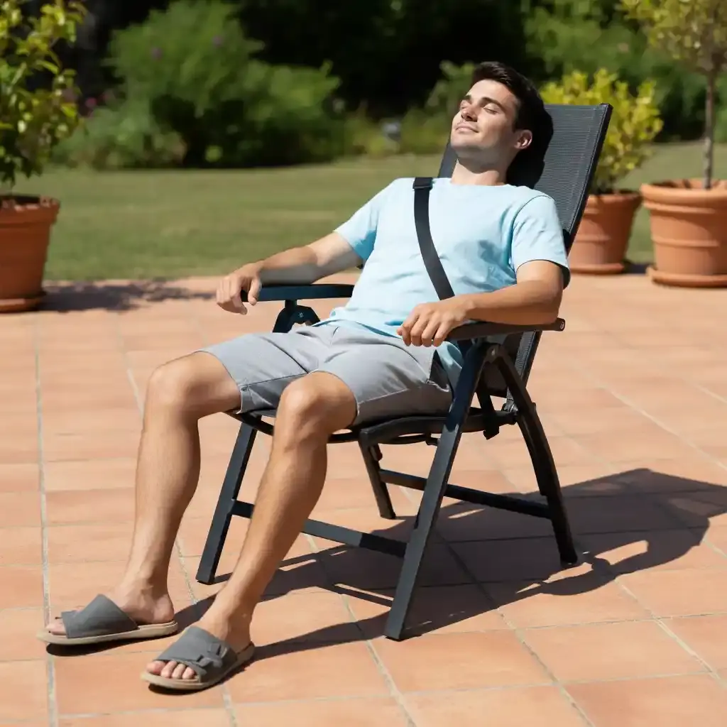 Siena Garden TAYLOR recliner adjustable Aluminum frame and arm rests -  Grey sling
