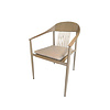 Higold Rio armchair champagne  - aluminium frame - rope seat and back - including natural cushion