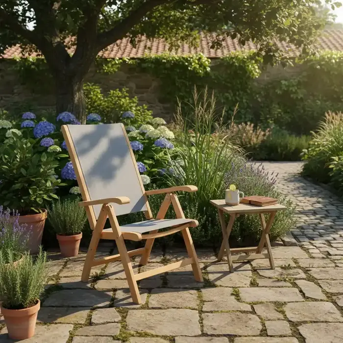 Traditional Teak Traditional Teak KATE recliner teak met batyline