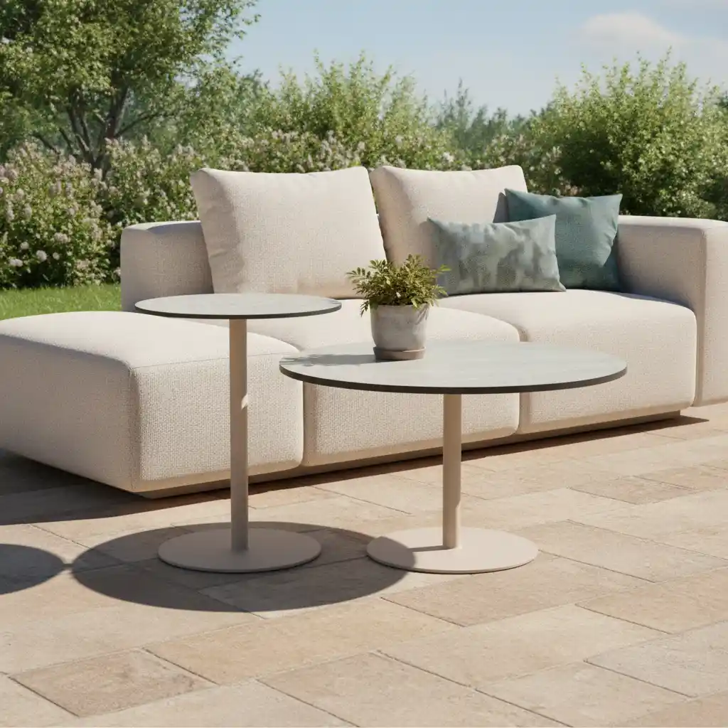 Tierra Outdoor Tierra Outdoor Solea Coffee Table - champagne frame - Trespa blad Ophira print -