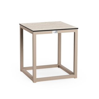 Tierra Outdoor Tierra Outdoor Rio Coffee Table S 40x40x45cm Champagne frame - Travertin Trespa HPL - TO-00598