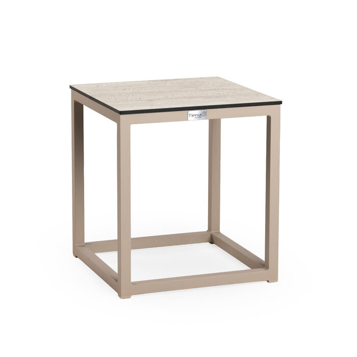 Tierra Outdoor Tierra Outdoor Rio Coffee Table S 40x40x45cm Champagne frame - Travertin Trespa HPL - TO-00598