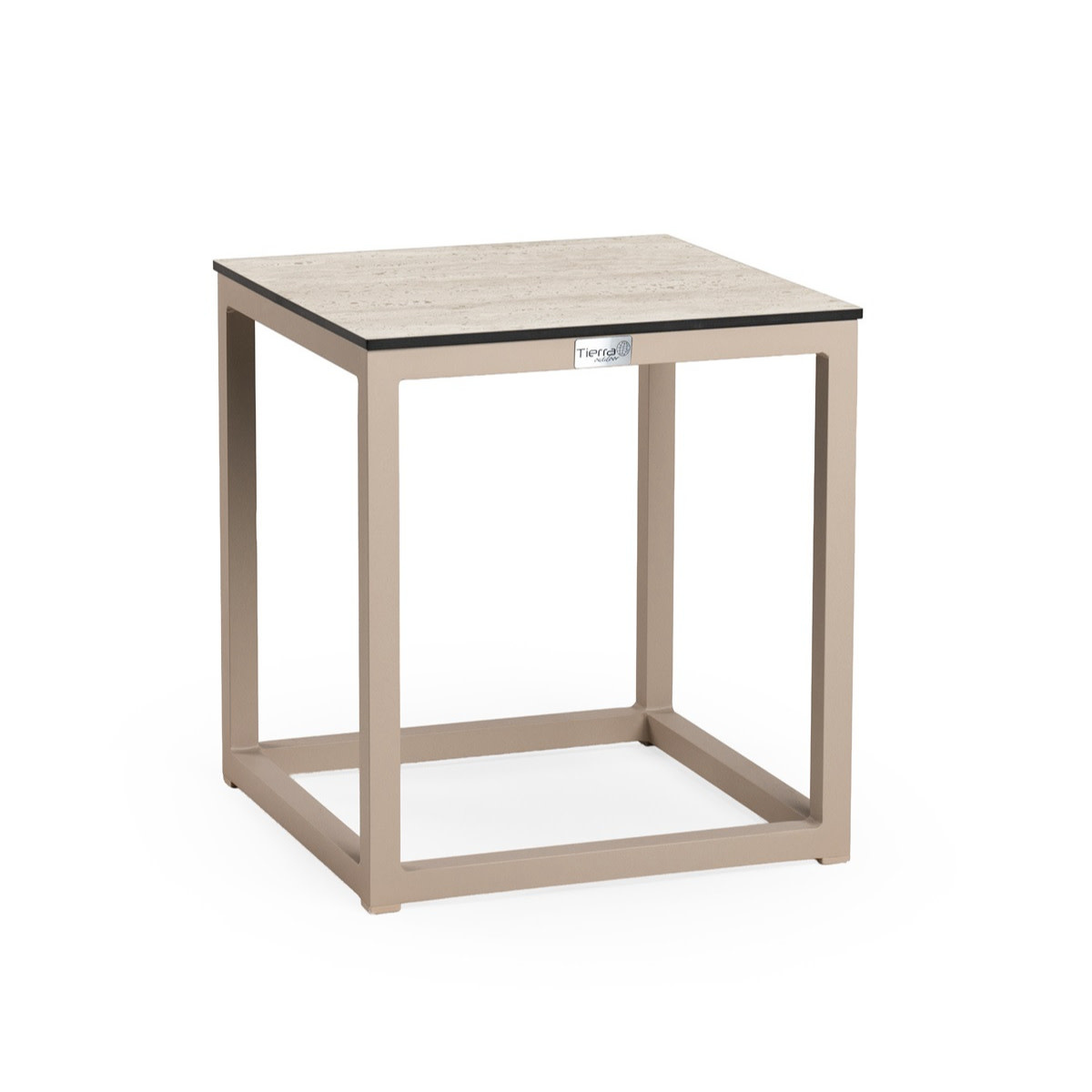 Tierra Outdoor Tierra Outdoor Rio Coffee Table S 40x40x45cm Champagne frame - Travertin Trespa HPL - TO-00598