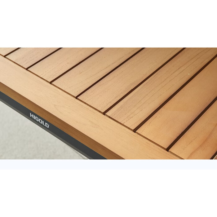 Higold Higold LUMEN double extension table 220/280/340*100cm - charcoal frame - teak top