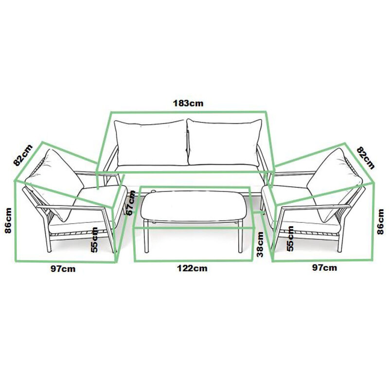 Tierra Outdoor Tierra Outdoor Cover For Monti Lounge Sofa set TO-01558